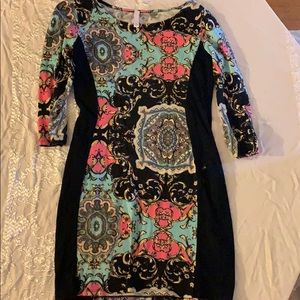 ‼️5 for $20 Teal pink and black mini dress